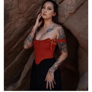 Lively Ghosts “The Orchard Corset” in Burnt Orange